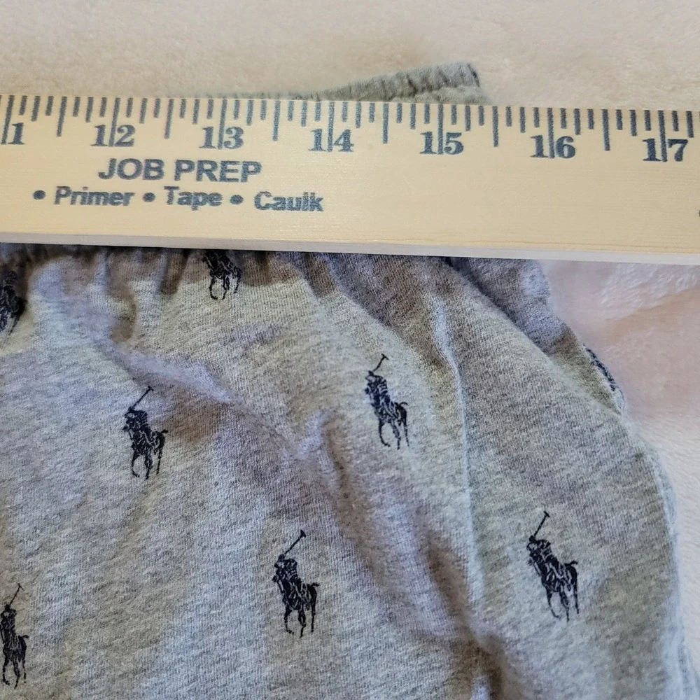 Polo Ralph Lauren Pajama Joggers Mens L Gray All Over Pony Logo Sleepwear Pants
